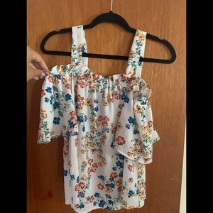 Floral print off the shoulder top